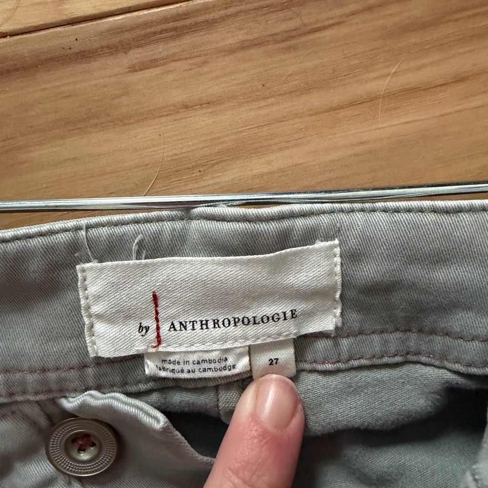 Anthropologie Gray Utility Moto Zipper Ankle Fitted Leg Pants 27 - Picture 3 of 9